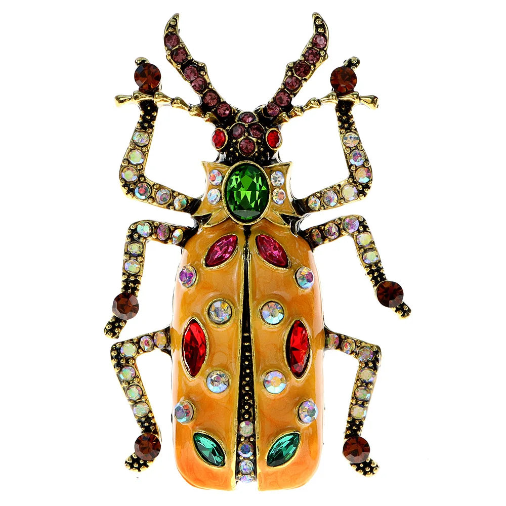 SKEDS New Arrival 2023 Women Men Exquisite Enamel Beetle Pins Brooches Fashion Unisex Suit Clothing Insect Badges Brooch Pin