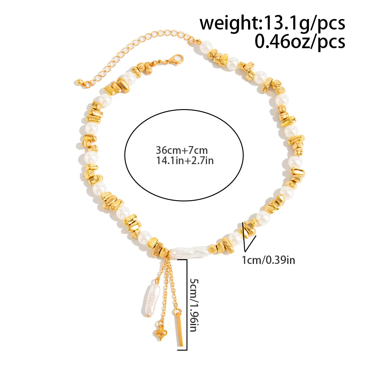 Salircon Vintage Irregular Beads Chain Necklace Women Boho Exquisite Imitation Pearl Wedding Bridal Clavicle Choker Y2K Jewelry