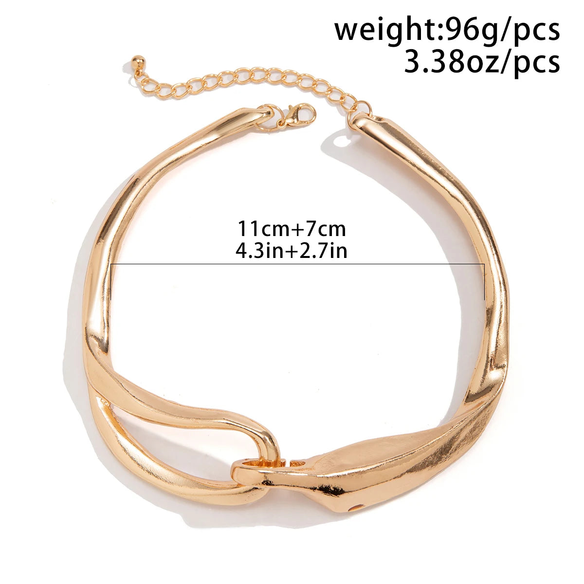Exaggerated Heavy Metal Thick Chain Torques Necklace for Women Punk Trend Irregular Link Collar Choker Y2K Jewelry Accessories