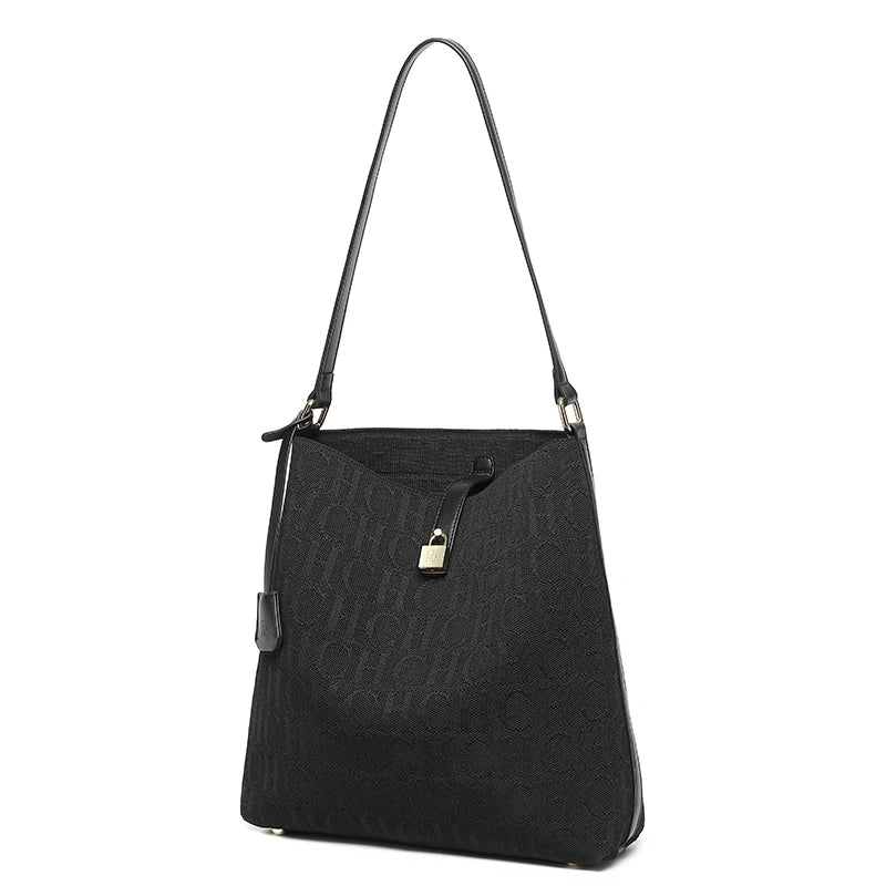 CH Women Hobo Bag Monogram Pattern Gold Lock Hardware Large Capacity 2026