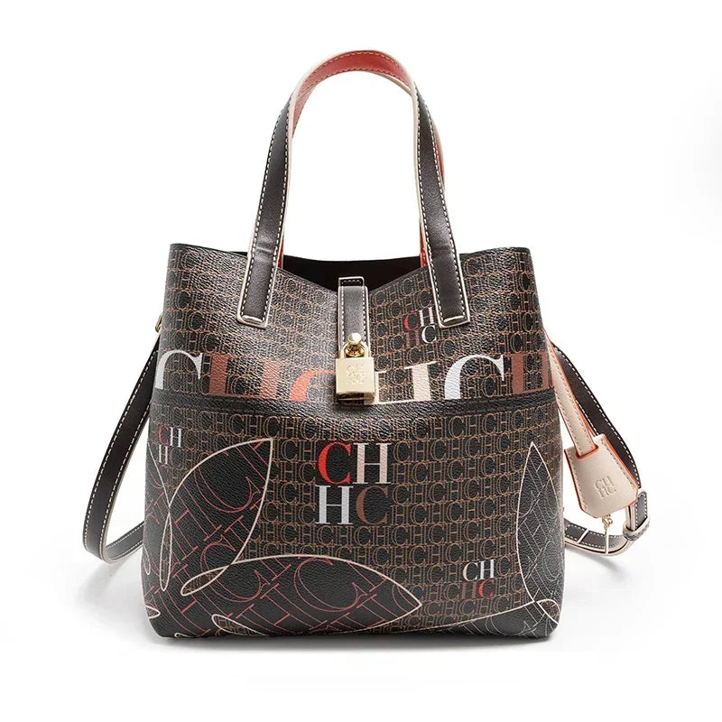 Women's Shoulder Large Capacity Bag Exquisite Flower Printed Women's Leather Bag Fashion Design New 2025 Women's Handbag Printed