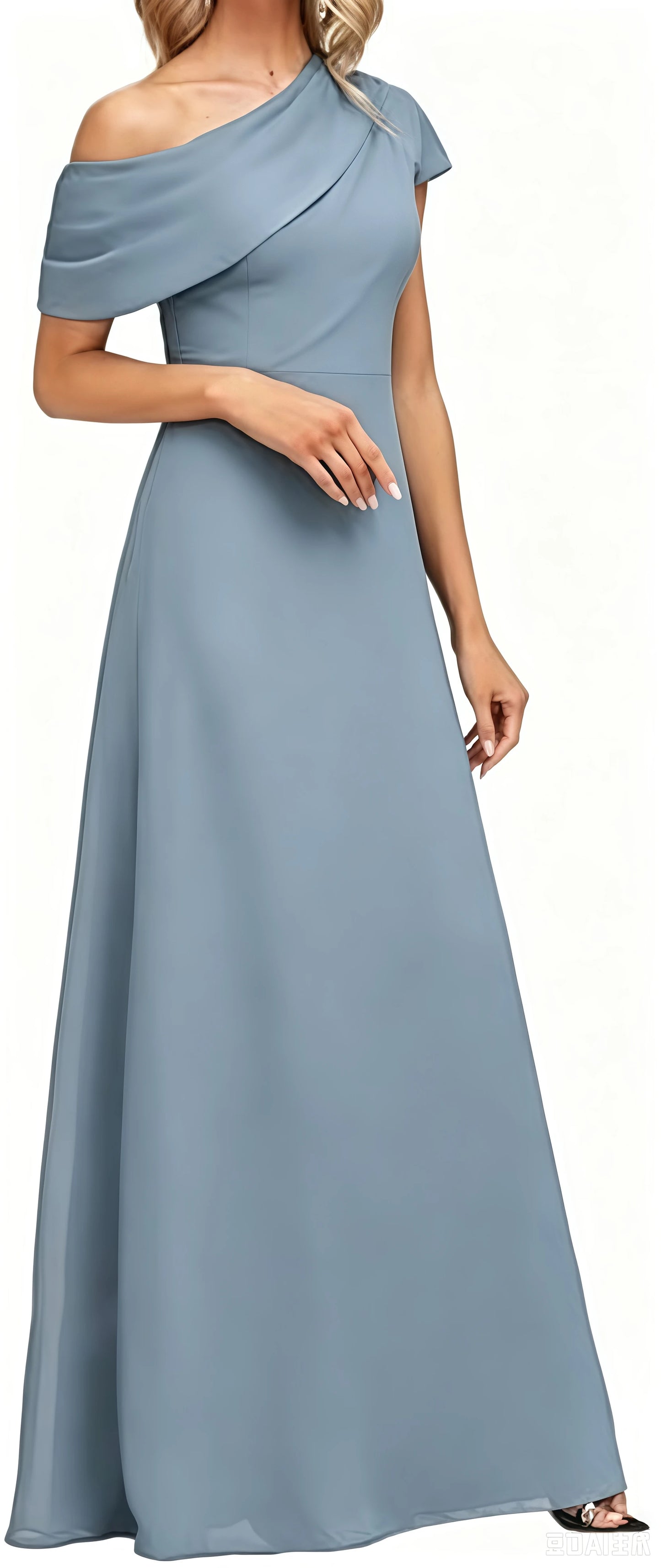 Women's Formal Mother of The Bride Dress Long Floor Length One Shoulder Evening Gown for Wedding Party Cocktail Garden Prom Ball