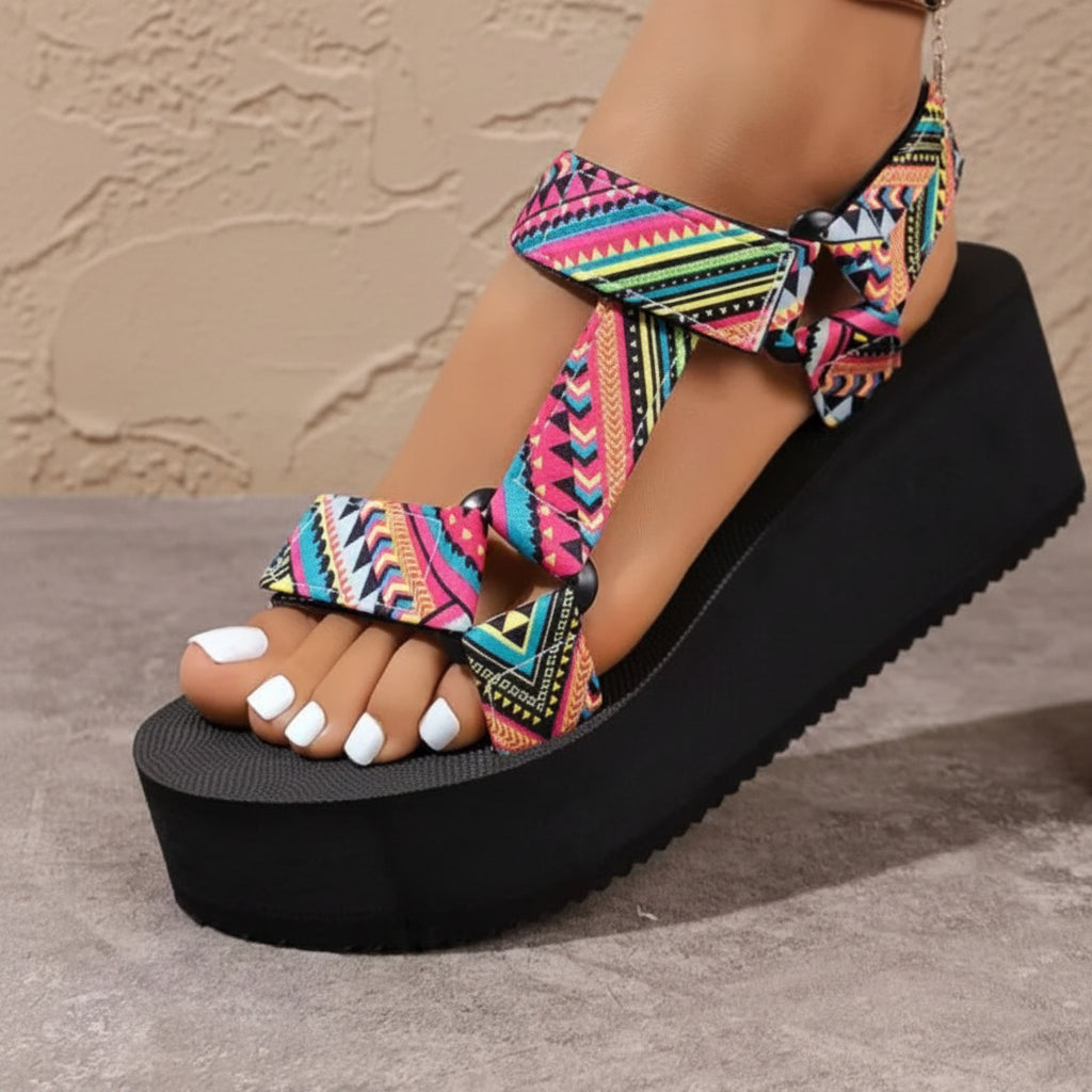 Ladies new summer thick soled shoes Women comfort cloth Sandals Beach Set Foot Sandals exposed toe Light Casual Slippers Zapatos