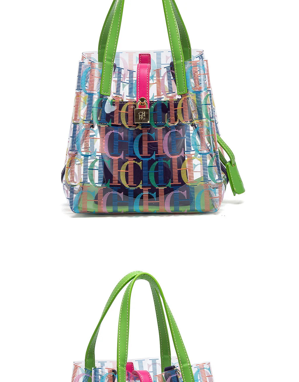 CHCH Women's Tote Bag New PVC Transparent Bag Leisure Beach Bag Waterproof
