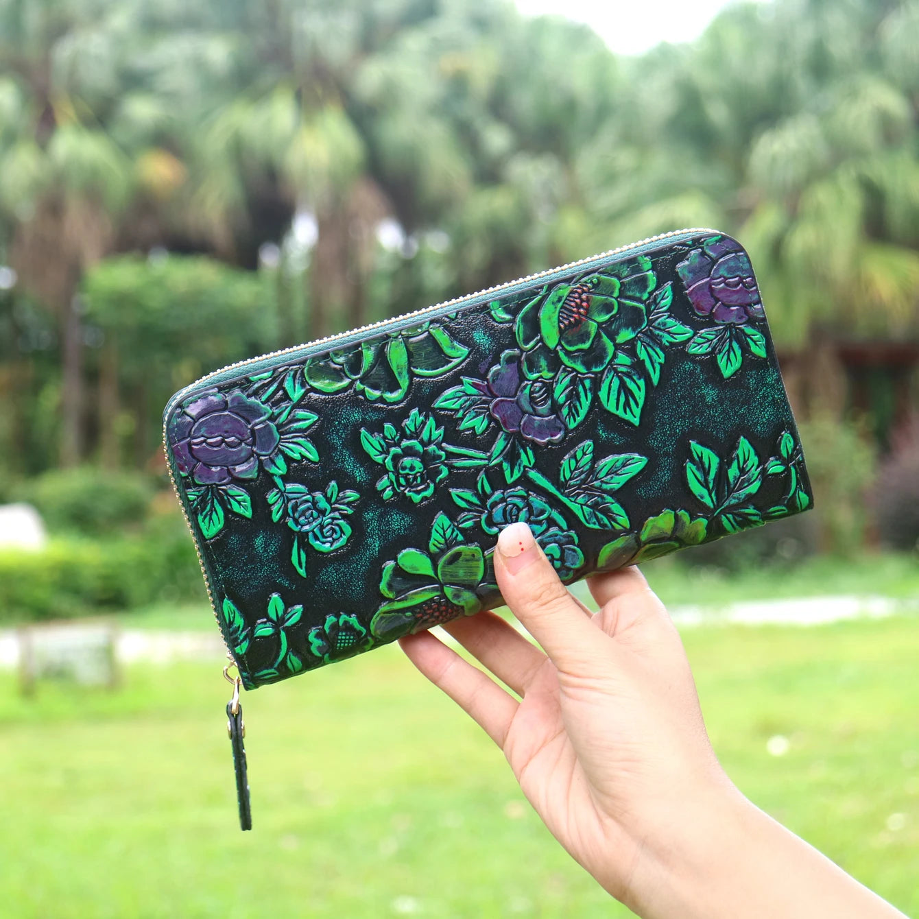 Wallet Women Large Capacity Card Holder Purse Floral Womens Leather Wallets Long Female Coin Purse Evening Clutch Bag