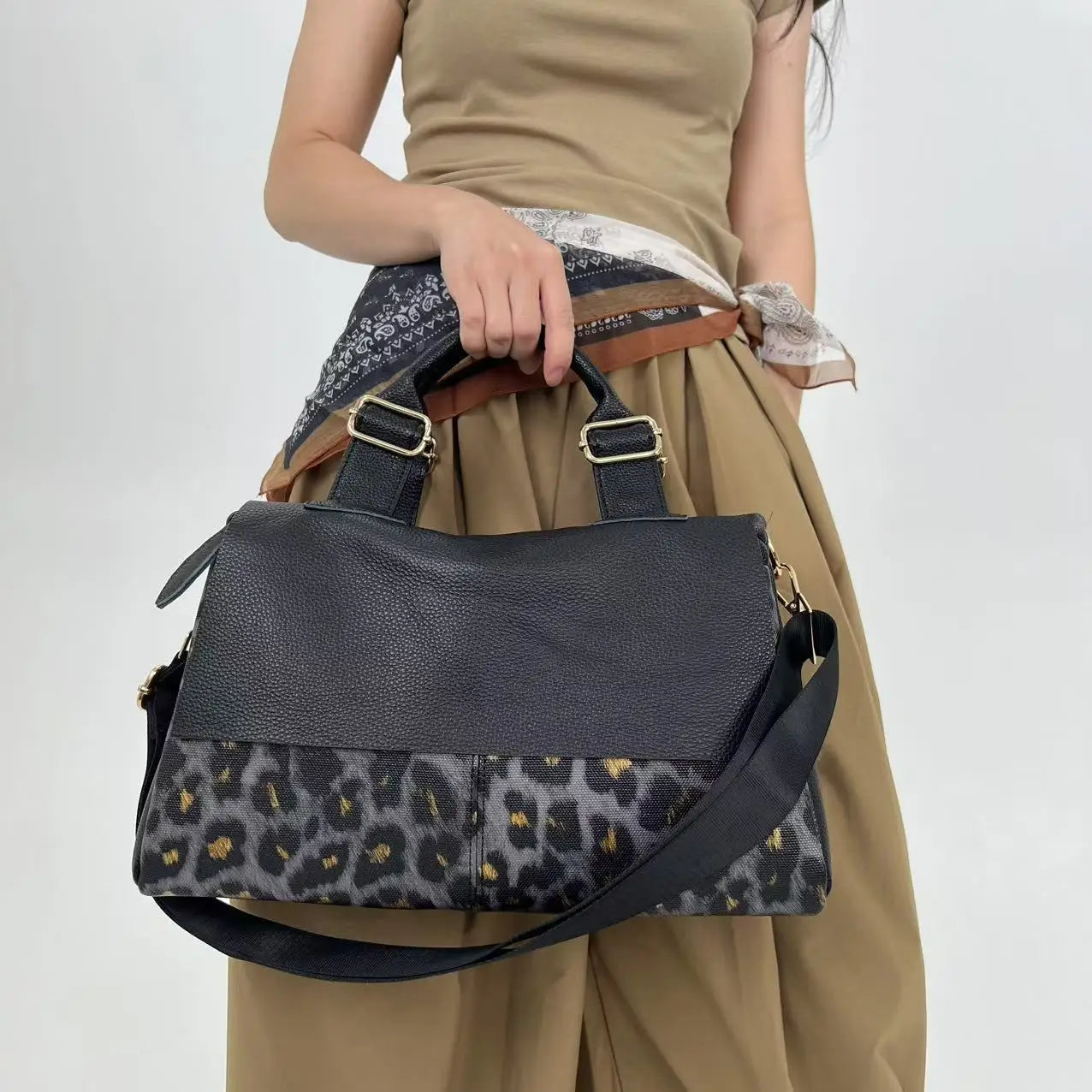 Y2K Leopard Print Tote Bag