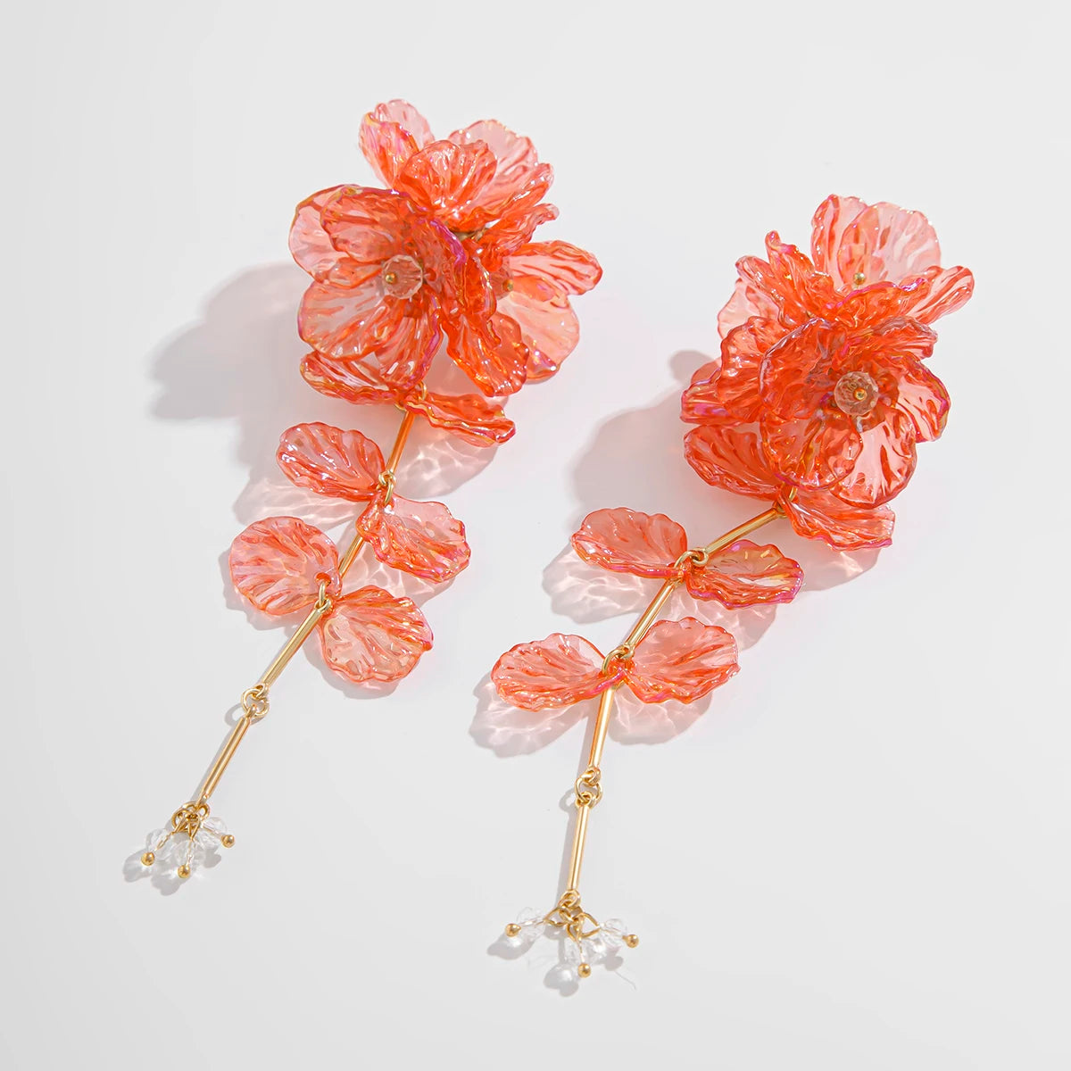 Salircon Elegant Charming Scallop Flowers Earrings for Women Creative Design Long Pendant Earrings Lady Party Ear Jewelry