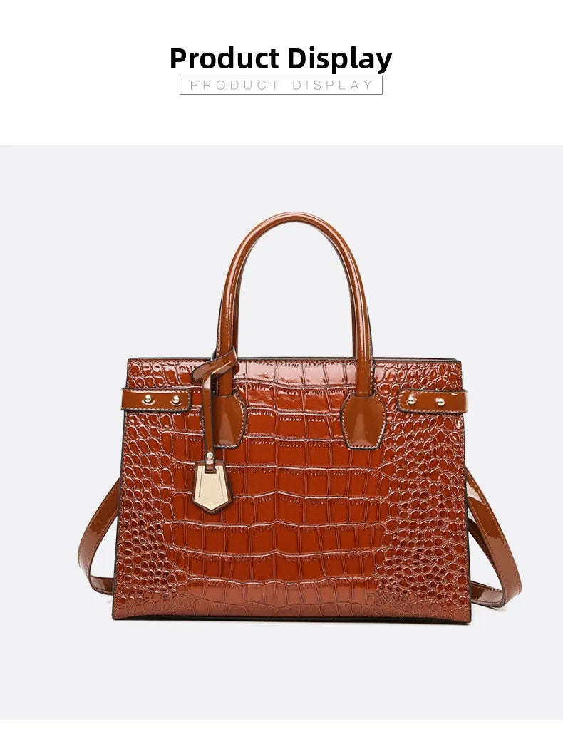 Retro Ladies Three-piece Set Mother-daughter Crossbody Bag Crocodile Pattern Texture Single-shoulder Hand-held Diagonal Bag
