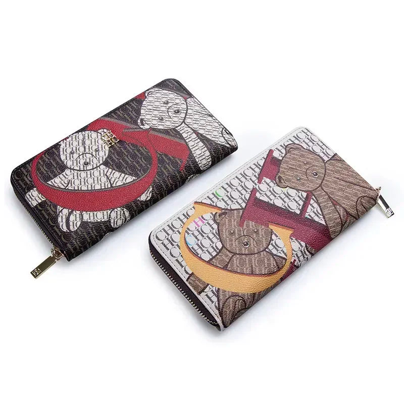 Multiple Pattern Women's Wallet Print Design Fashion Classic Women's Wallet Solid Color Design High Quality Card Holder