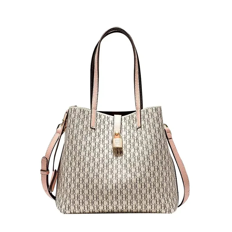 Premium Versatile PU Leather Crossbody Bag Ladies Large Capacity Daily Commuter Tote Bag Letter Print Design Ladies Fashion