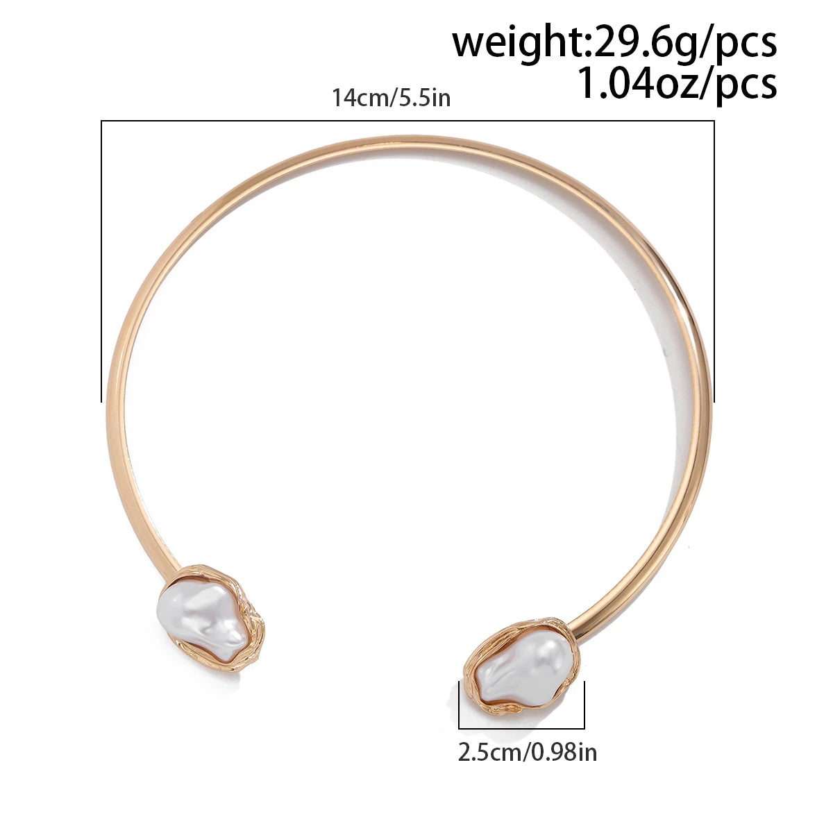 Salircon Elegant Luxury Imitation Pearl Collar Necklace Bangles Ring for Women Trend Opening Choker Bride Wedding Jewelry Set