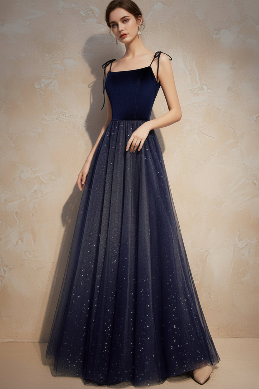 Velvet Banquet Tulle Evening Dress Feminine Temperament Suspender Prom Dresses Formal Dress Women Elegant Dress Party