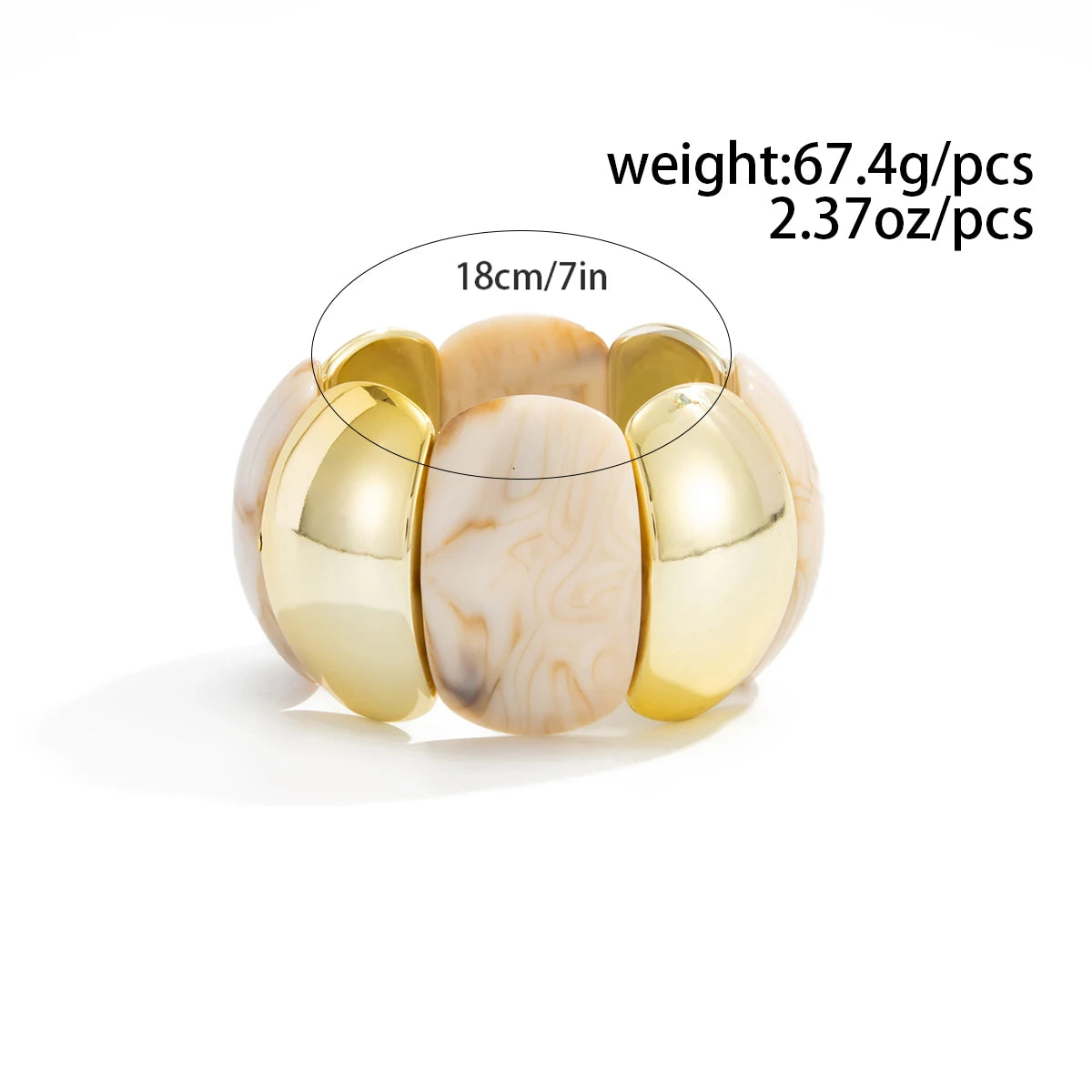 Salircon 6 Style Boho Punk Geometric Acrylic Resin Elasticity Bangles for Women Vintage CCB Beads Bangle Bracelets Charm Jewelry