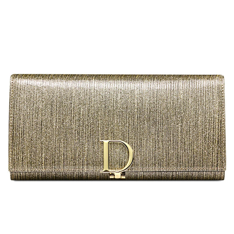 2025 New Women's Wallet, Long Wallet, Pearl D-Buckle, Large Capacity, Multiple Slots, Genuine Cowhide Wallet, Clutch Bag
