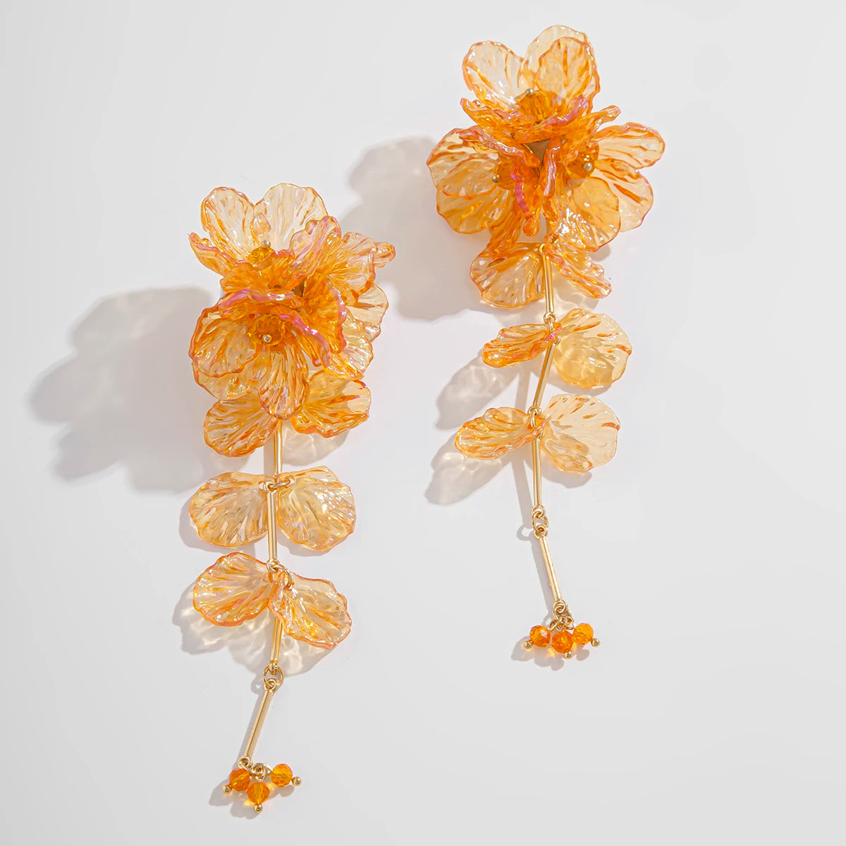 Salircon Elegant Charming Scallop Flowers Earrings for Women Creative Design Long Pendant Earrings Lady Party Ear Jewelry