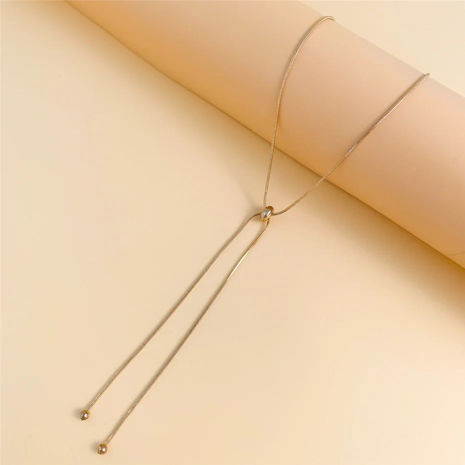 Ingemark Kpop Snake Chain Choker Necklace for Women Wedding On The Neck Temperament Ball Pendant Thin Link Party Jewelry