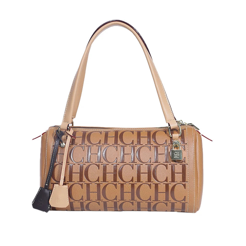 CH Fashion Classic Women's Boston Bag Autumn Winter New Collection 2026 Letter Design Shoulder Bag Texture Handbag