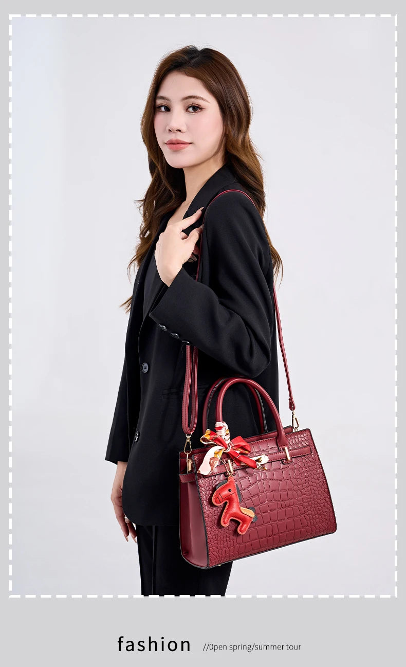 large-capacity multi-functional crossbody bag, PU leather