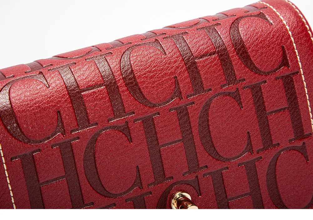Fashion Design Model Metal Accessories Buckle Women's Shoulder Bag Luxury Brand 2025 New Fashion Solid Colour Printed Head Bag
