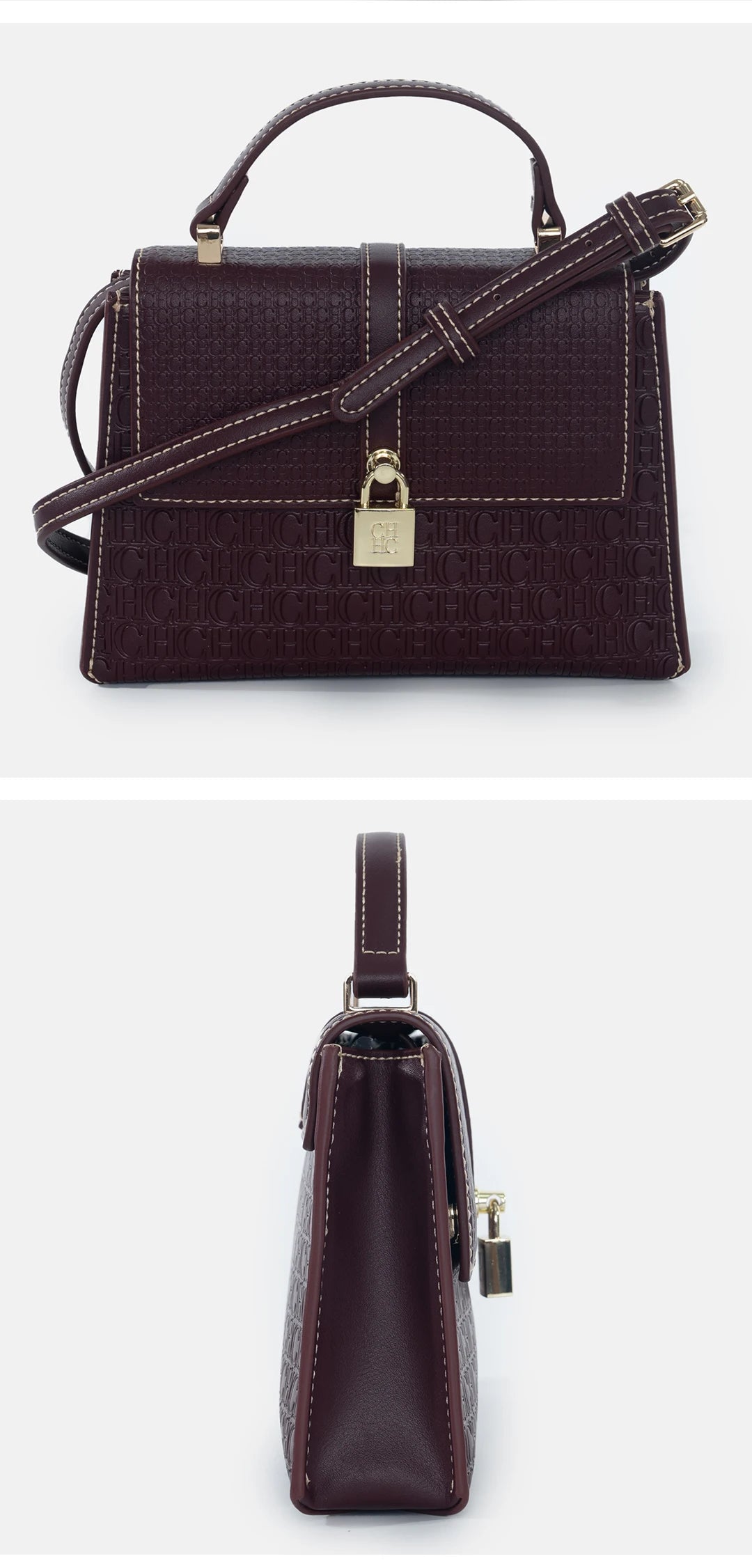 CHCH Luxury Brand Women's Tote Bag Delicate Compact Monogram Print Lock Design Versatile Simple Solid Color Women's Shoulder Bag