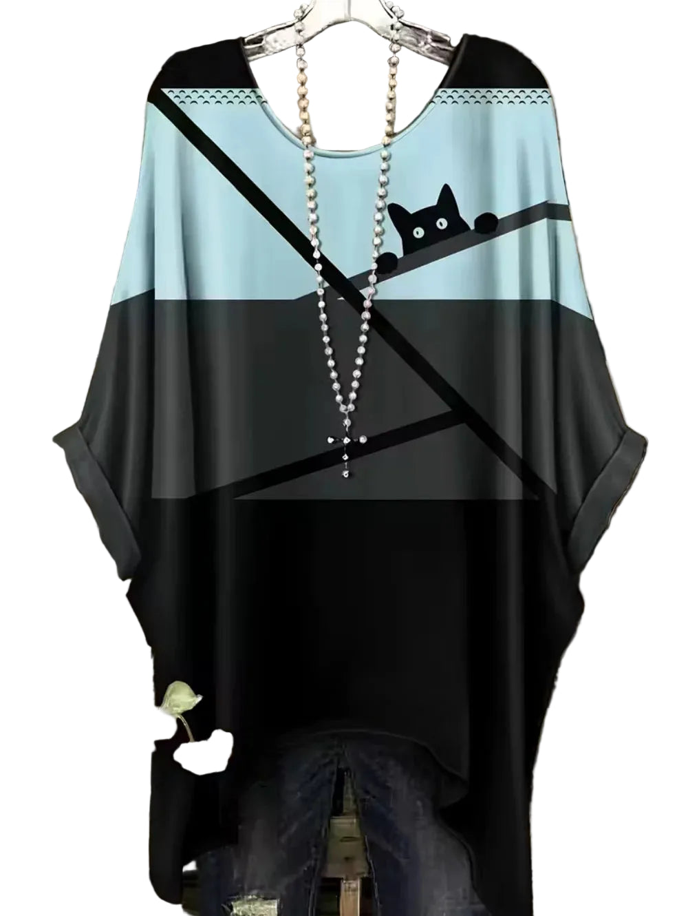 Retro Women's T Shirt Anime Cat Graphic Girl Clothes Summer O-Neck Short Sleeve Tees Female Harajuku Streetwear Oversized Blouse