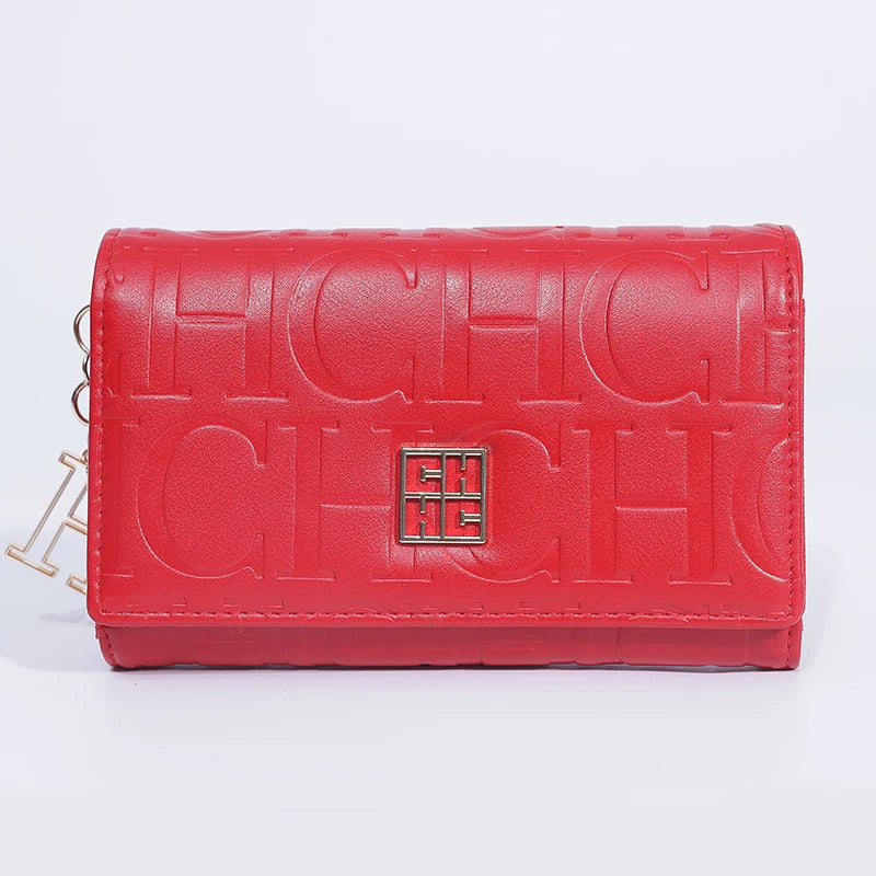 CH Luxury Card Bag Minimalist Chic Embossed Design Wallet Stylish Women Accessory Compact Multi Slot Card Holder Daily Essential