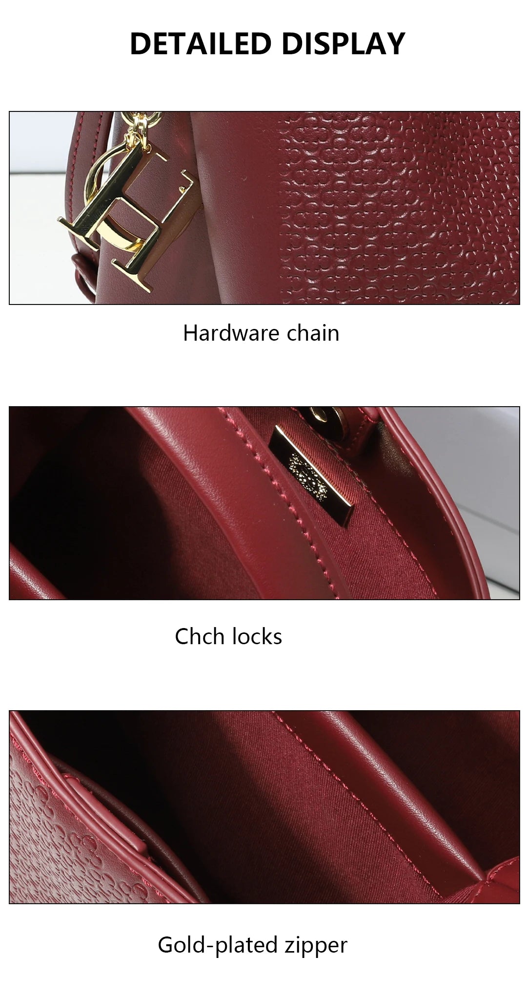 CH Embossed Leather Bucket Bag Large Capacity Handbag with Detachable Shoulder Strap Luxury Tote Bag for Women