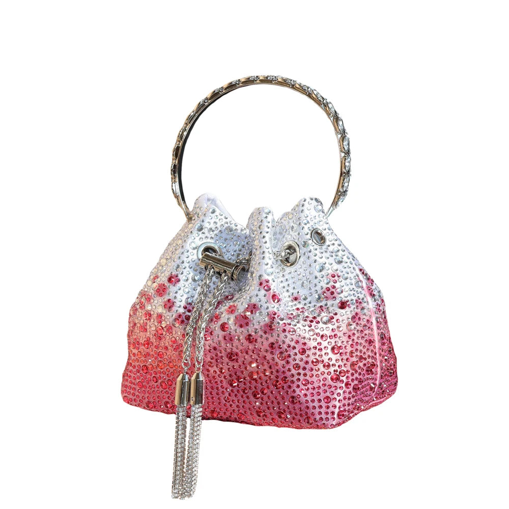 Handle Rhinestones Evening clutch Bag Purses and handbag luxury Designer shoulder bag Shiny Crystal Clutch purse bucket bag