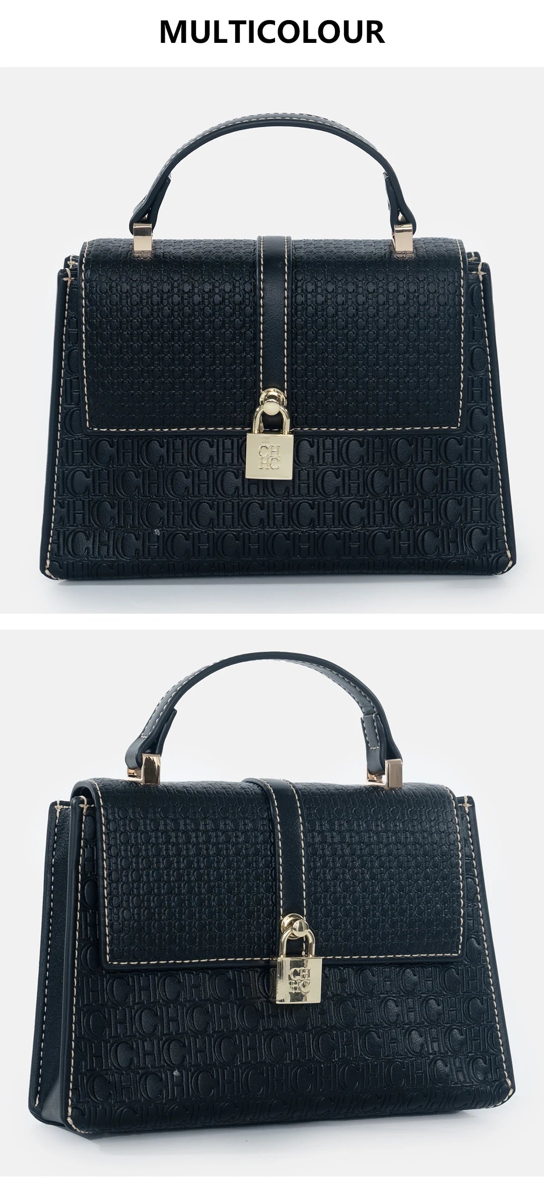CHCH Luxury Brand Women's Tote Bag Delicate Compact Monogram Print Lock Design Versatile Simple Solid Color Women's Shoulder Bag