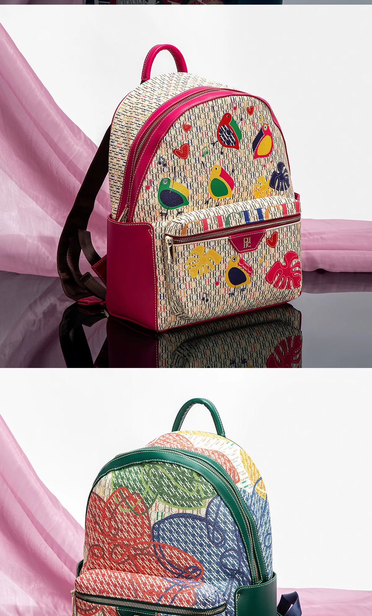 CH Unique Printed Design Women's Backpack Rugged Backpack Fashion Women's Backpack New 2025 Large Capacity Printed Travel Bag
