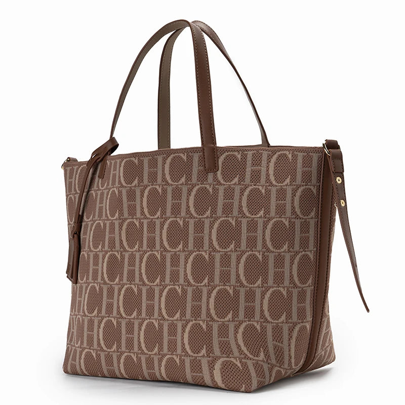 CH Popular Large Capacity Tote Bag Versatile Elegant Casual Shopping High Quality Ladies Bag Women's Brand Fashion Letter Print