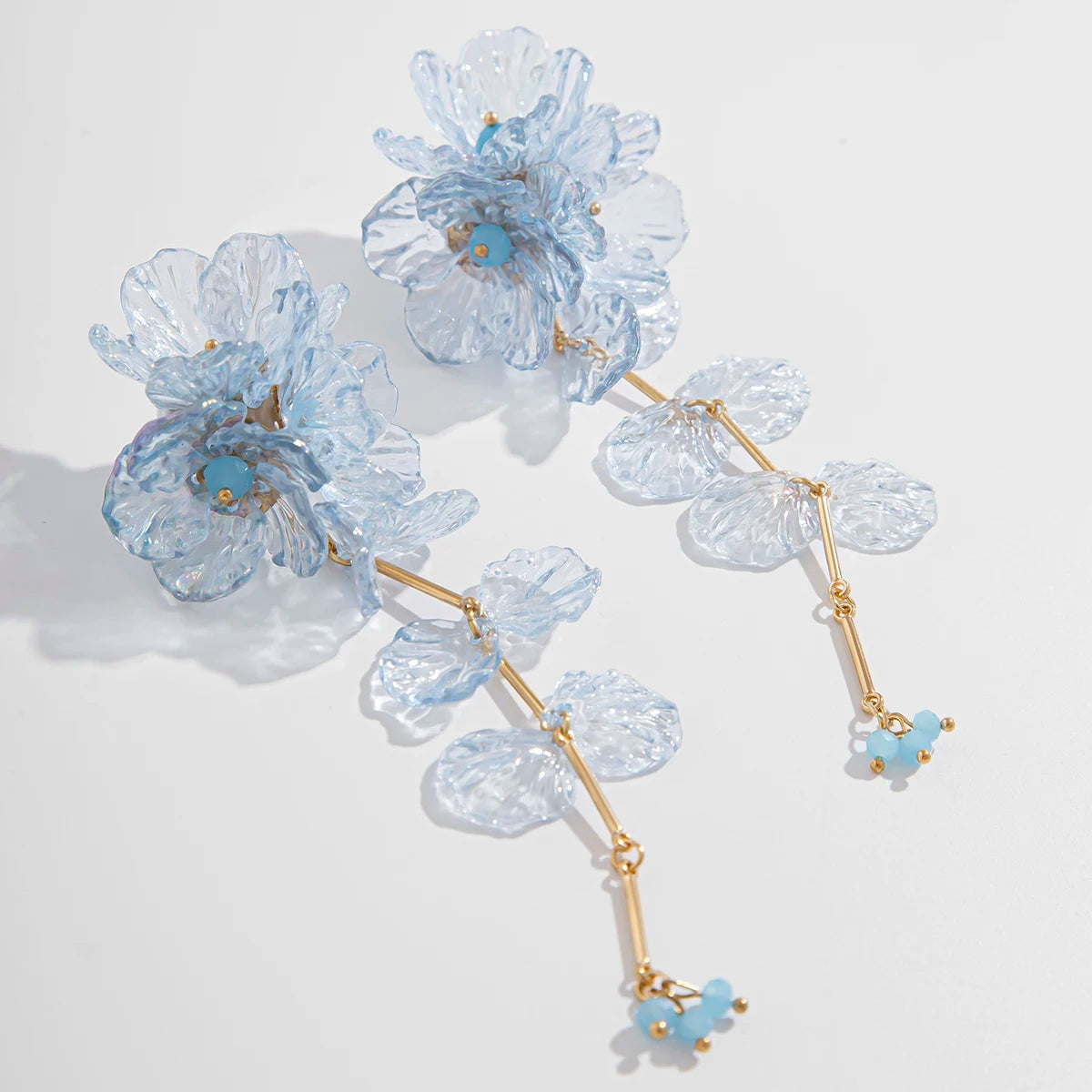 Salircon Elegant Charming Scallop Flowers Earrings for Women Creative Design Long Pendant Earrings Lady Party Ear Jewelry