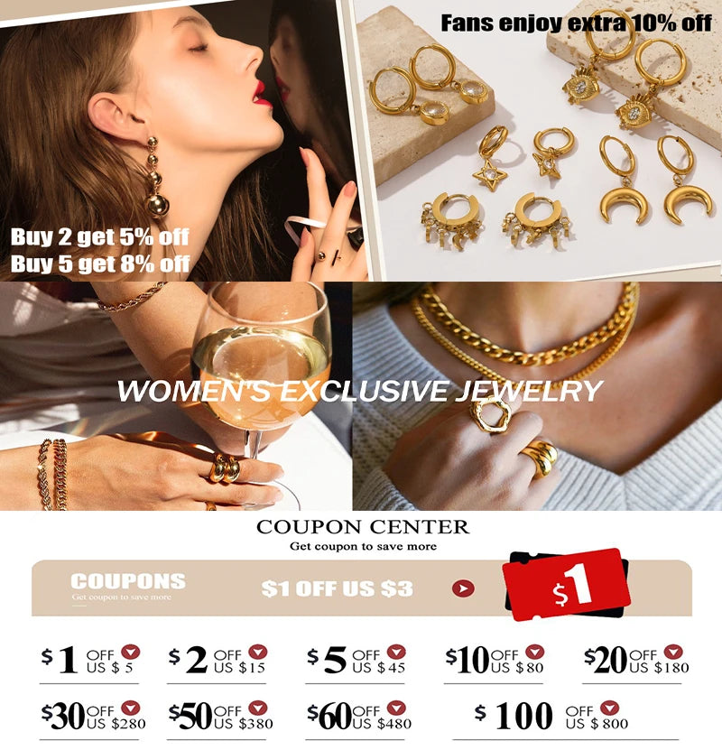 EILIECK 316L Stainless Steel Silver Color Cuban Chain Statement Necklace Bracelet Set Charm Fashion Women Waterproof Jewelry Set