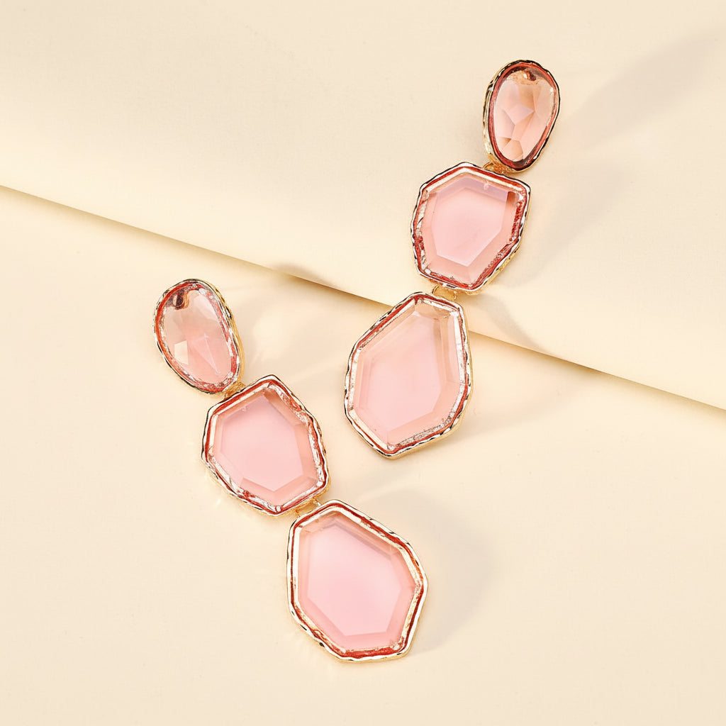 Creative Design Popular Luxury Geometric Resin Charm Long Dangle Drop Earrings For Women Trend Unusual Pendant Jewelry Gift