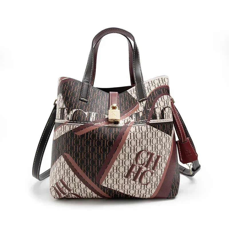 Women's Shoulder Large Capacity Bag Exquisite Flower Printed Women's Leather Bag Fashion Design New 2025 Women's Handbag Printed