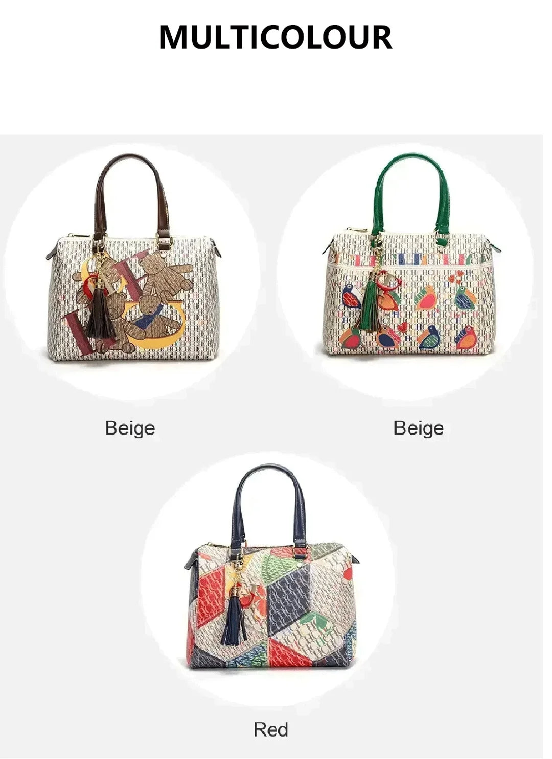 Women's Commuter Crossbody Bag 2025 Spring New Colorful Printed Women's Handbags Monogram Bronze Fashion Luxury Design