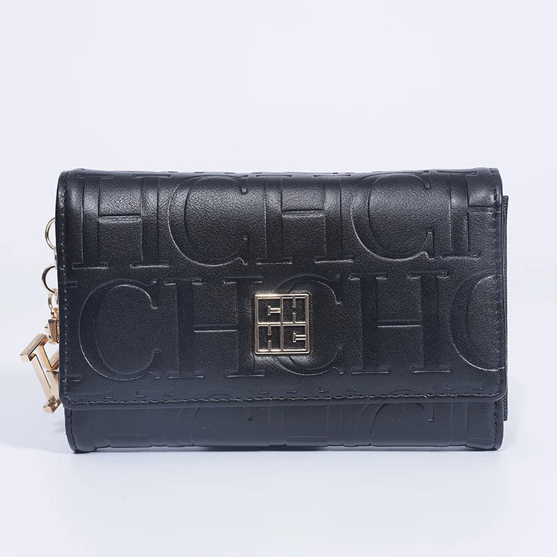 CH Luxury Card Bag Minimalist Chic Embossed Design Wallet Stylish Women Accessory Compact Multi Slot Card Holder Daily Essential