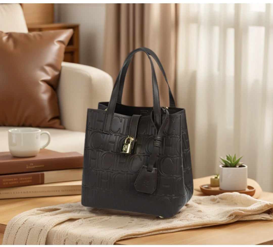 Classic PU Leather Bucket Tote Bag