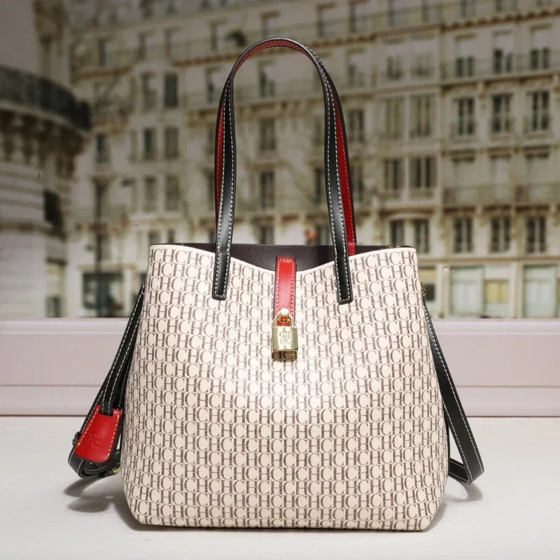 Premium Versatile PU Leather Crossbody Bag Ladies Large Capacity Daily Commuter Tote Bag Letter Print Design Ladies Fashion