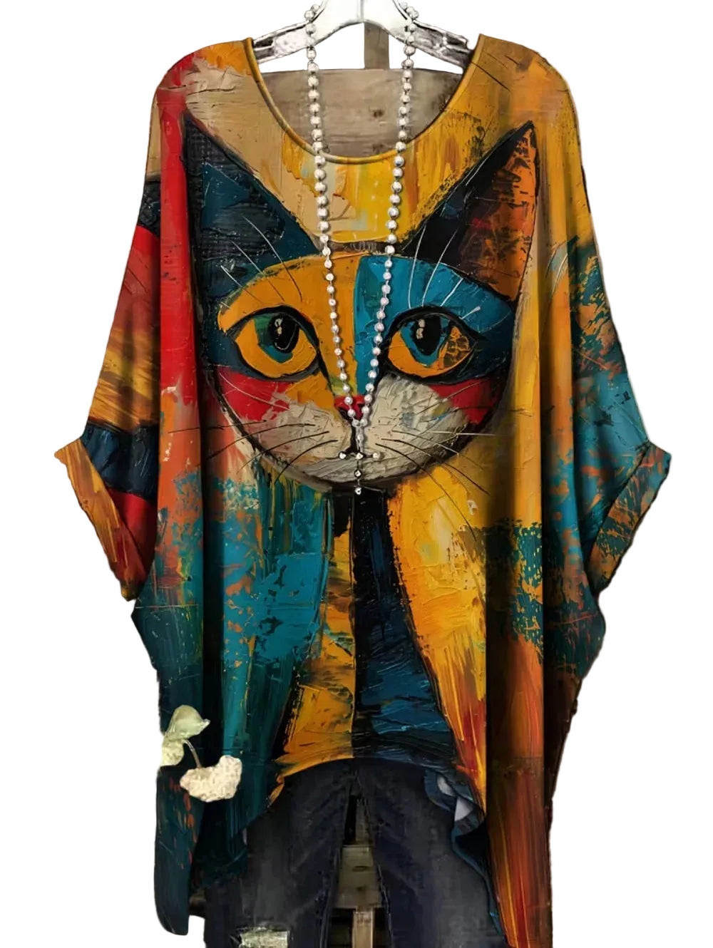 Retro Women's T Shirt Anime Cat Graphic Girl Clothes Summer O-Neck Short Sleeve Tees Female Harajuku Streetwear Oversized Blouse