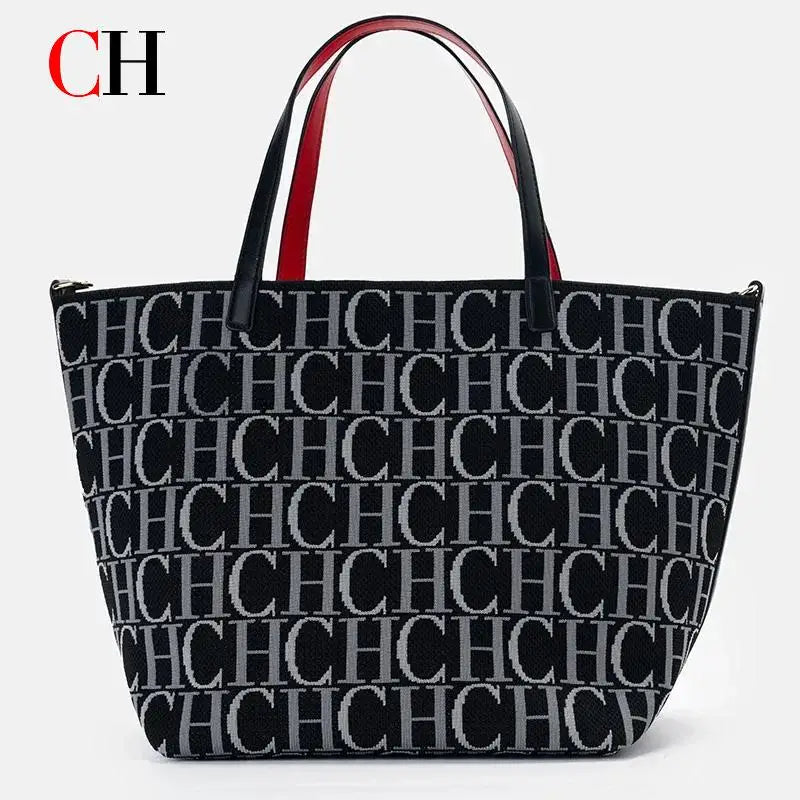 CH Popular Large Capacity Tote Bag Versatile Elegant Casual Shopping High Quality Ladies Bag Women's Brand Fashion Letter Print