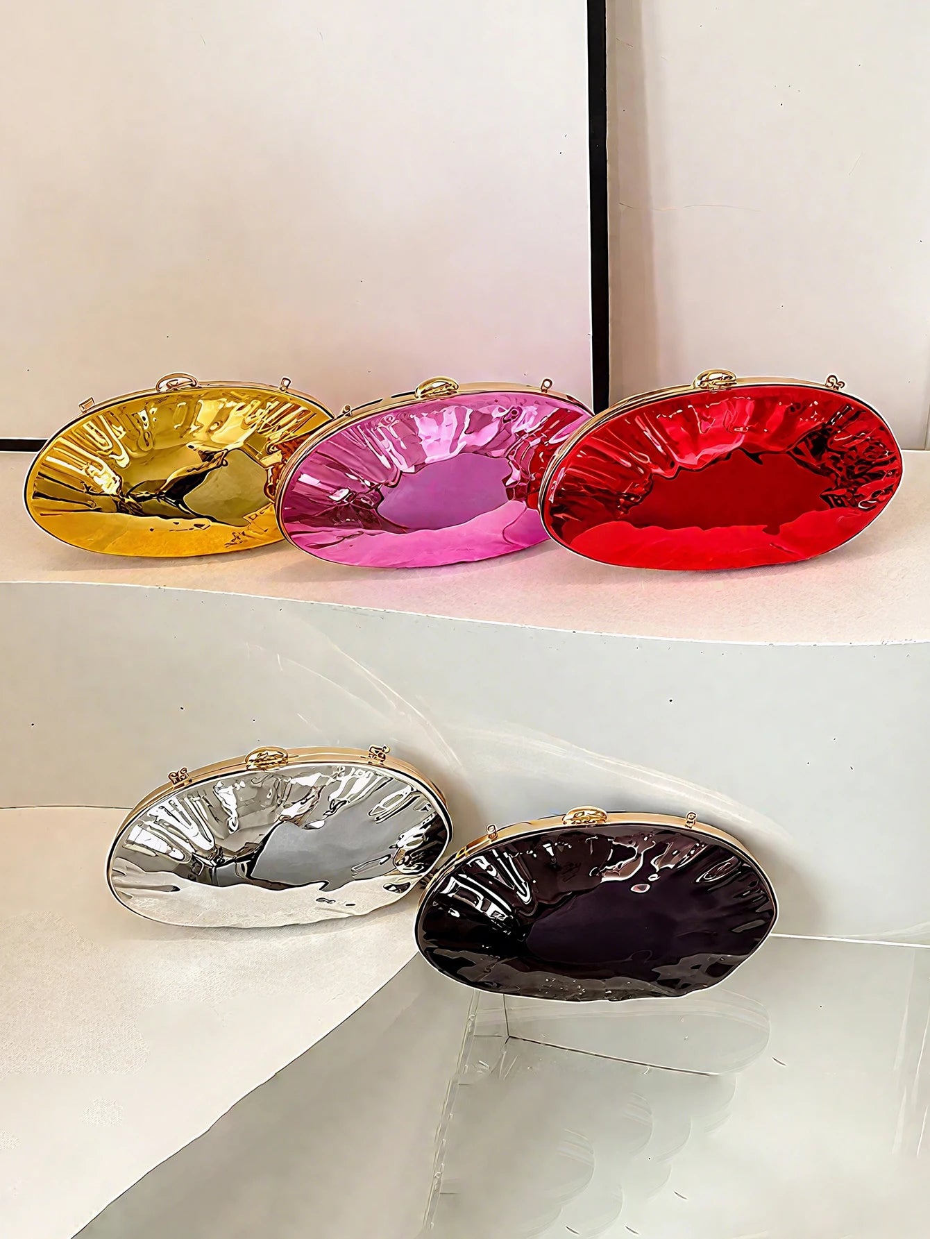 Shell Shaped Dinner Handbag Fashion Acrylic Chain Clutch Large Capacity Wallet New Banquet Party Women's Crossbody Shoulder Bag