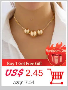 Ingemark Kpop Snake Chain Choker Necklace for Women Wedding On The Neck Temperament Ball Pendant Thin Link Party Jewelry