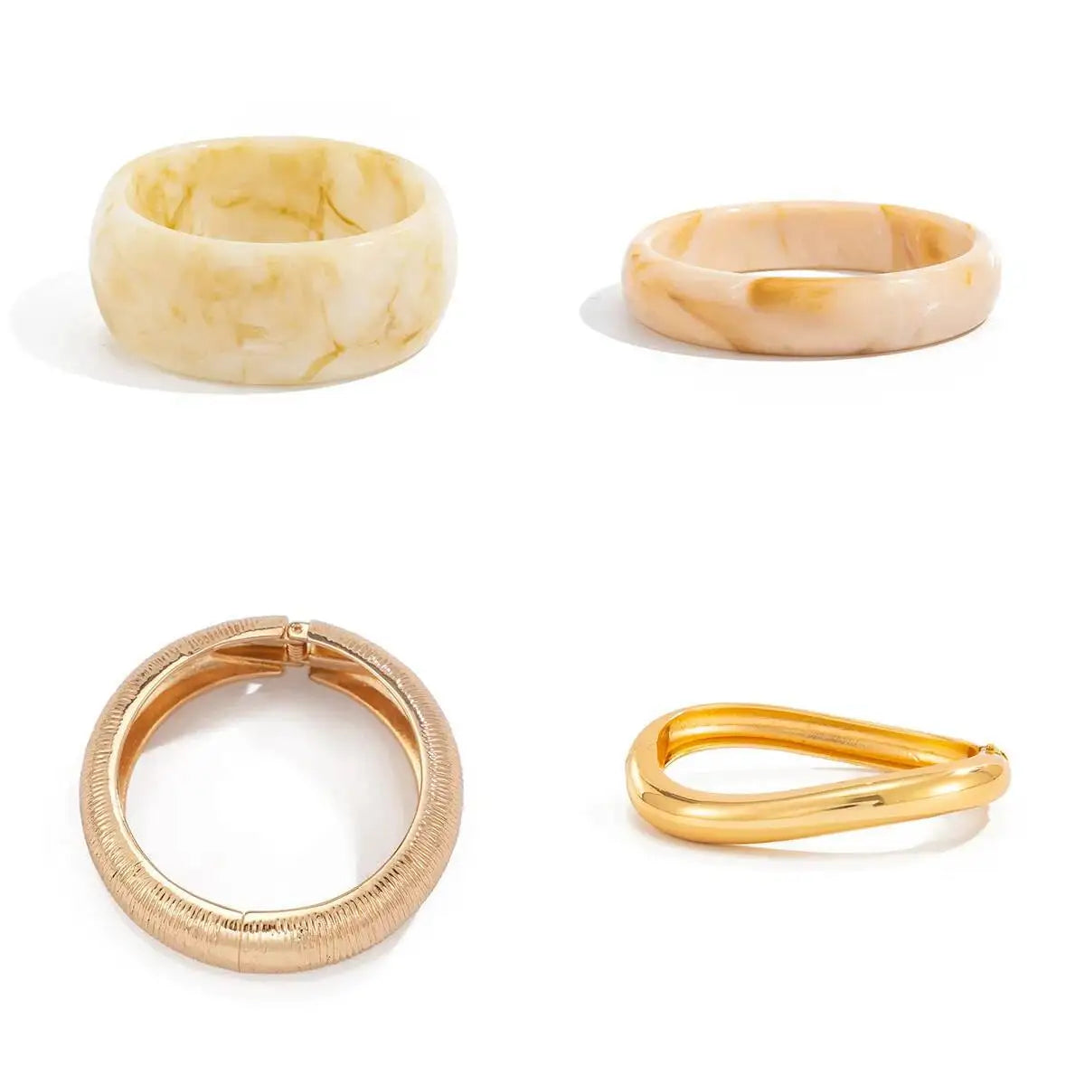 Salircon 2025 Bohemian Stacking Resin Bangles Women Trendy Irregular Geometric Chunky Cuff Bracelets Charm Couple Jewelry Gifts