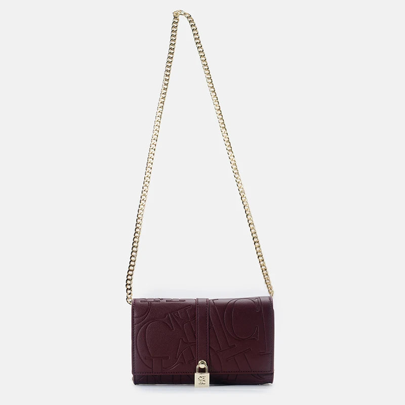 CH Chain Bag PU Material Solid Color Big Letter Print High Quality Lock Design Women's 2025 Designer New Shoulder Bag