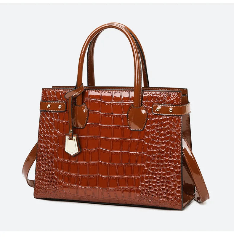 Retro Ladies Three-piece Set Mother-daughter Crossbody Bag Crocodile Pattern Texture Single-shoulder Hand-held Diagonal Bag