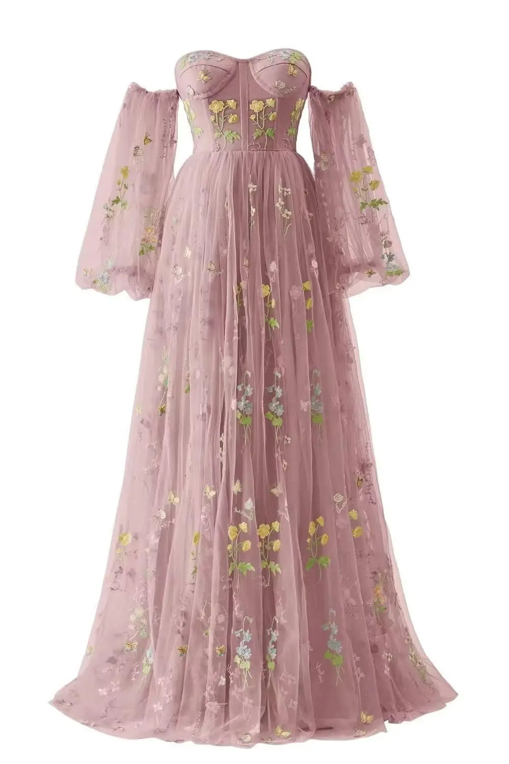 Lace Elegant Dress Women for Wedding Party Tulle Prom Dresses for Women Flower Embroidery A Line Formal Evening Party Gown