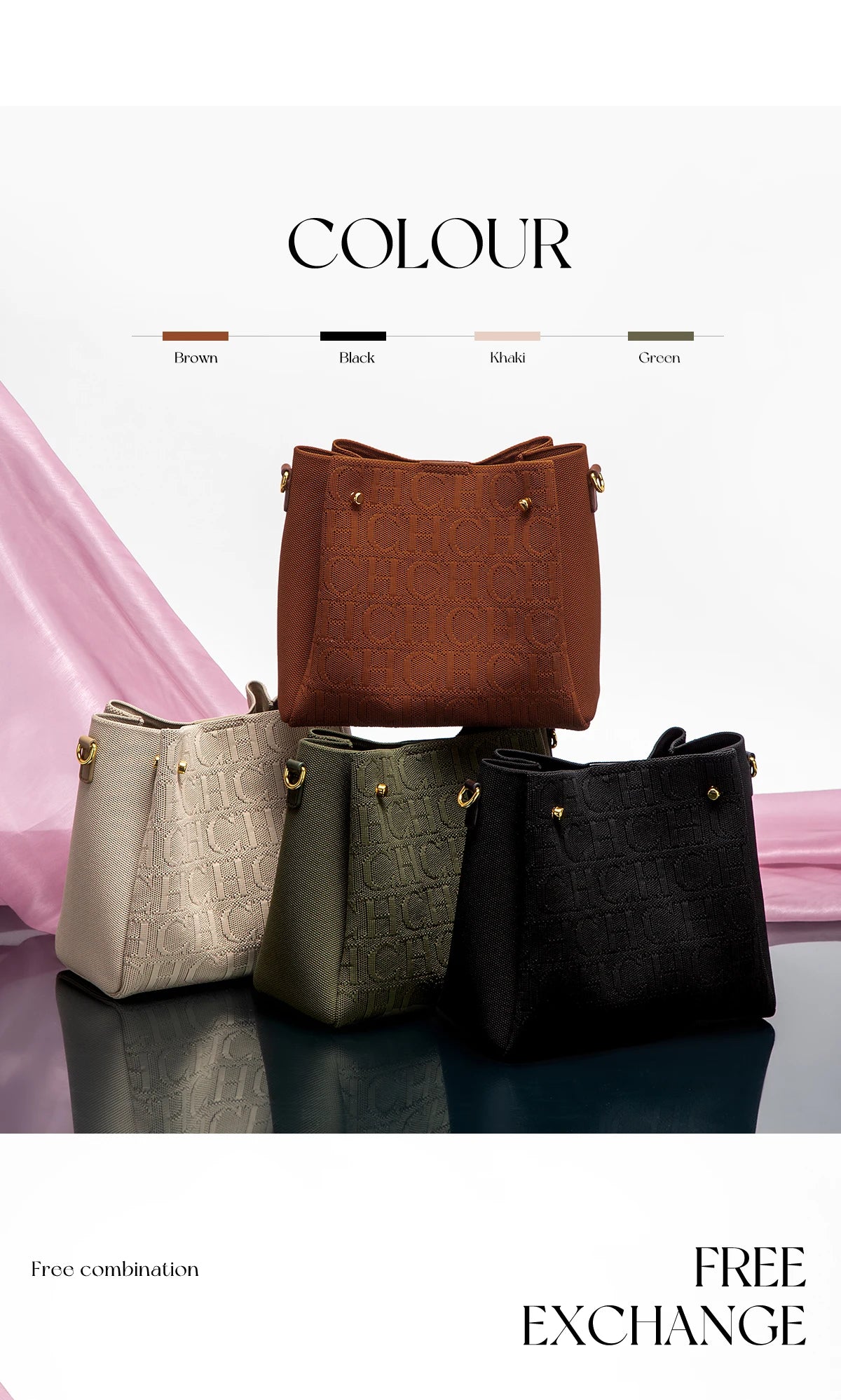 Crossbody Bag Synthetic Leather Purse for Women, Large Capacity 25.5x22.5x13cm Lightweight Bag, 5 Color Options