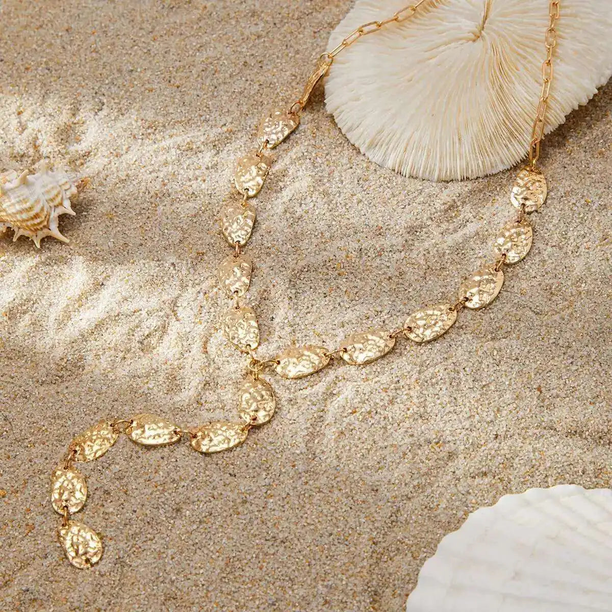 Salircon Vintage Irregular Baroque Y-shaped Necklace Women 2025 New Simple Geometric Pendant Necklace Daily Jewelry Accessories