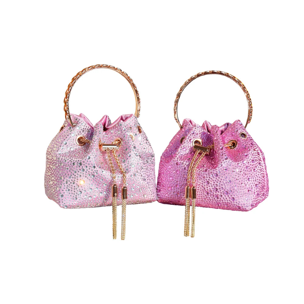 Handle Rhinestones Evening clutch Bag Purses and handbag luxury Designer shoulder bag Shiny Crystal Clutch purse bucket bag